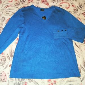 Blue V-Neck Sweater Size XL